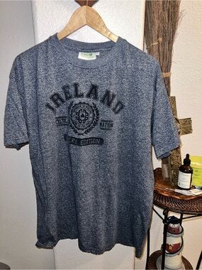 Ireland Graphic Crewneck T-Shirt - Blue Gray